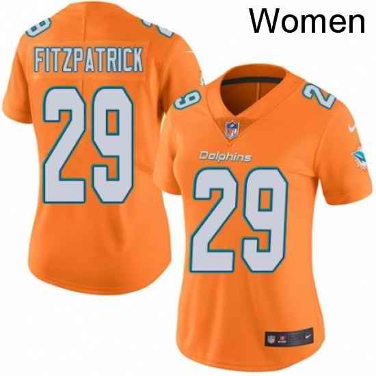 Womens Nike Miami Dolphins 29 Minkah Fitzpatrick Limited Orange Rush Vapor Untouchable NFL Jersey
